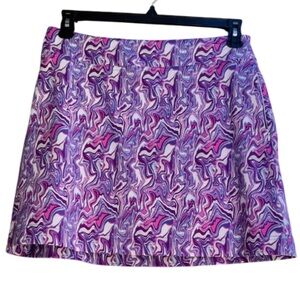 Oxford Golf Purple & Pink Swirl Golf Skort Athletic Tennis Pickleball Size Large